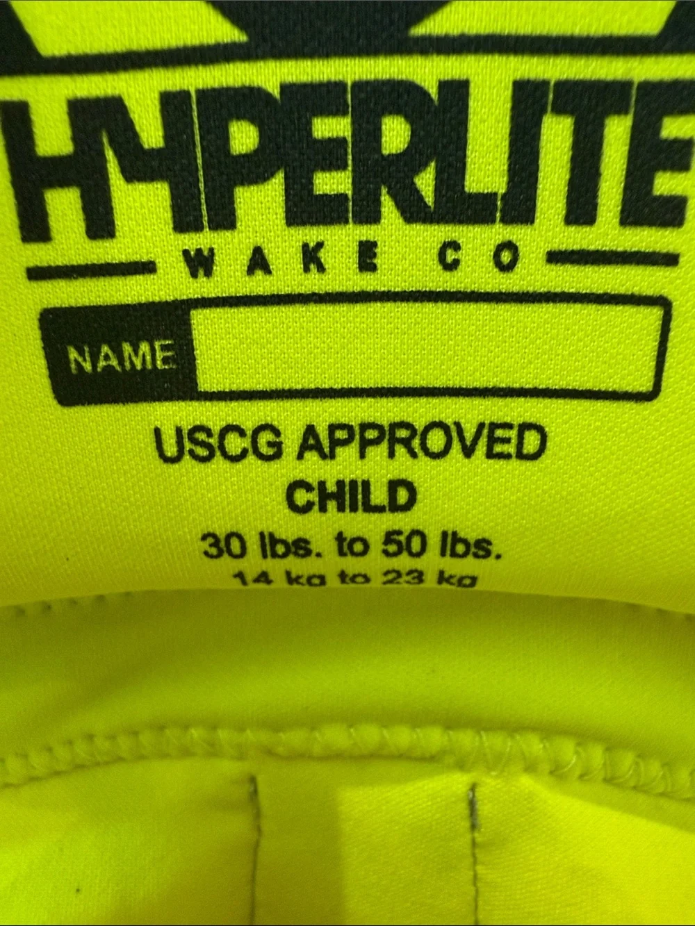 Hyperlite Kids' Neoprene Life Jacket - Bright Yellow/Blue/Red